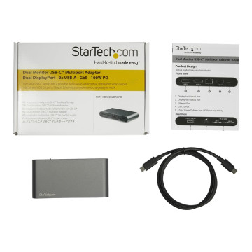 StarTech DK30C2DAGPD MINI USB-C 4K DOCK, DUAL DISPLAY, DP(2), USB(2), RJ45, 85W, 3YR - Image 1