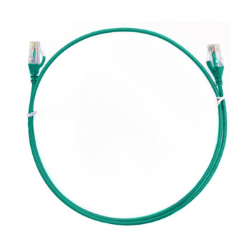 8ware CAT6THINGR-025M CAT6 Ultra Thin Slim Cable 0.25m / 25cm - Green Color Premium RJ45 Ethernet Network LAN UTP Patch Cord 26AWG for Data Only - Image 1