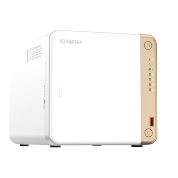 QNAP TS-462-4G , 4-Bay desktop NAS,Intel Celeron N4505 dual-core, 4 GB DDR4 onboard not expandable, 4 x 3.5"/2.5" SATA 6Gb/s drive bays, 2 x M.2 2280 PCIe, 2 Yrs - Image 1