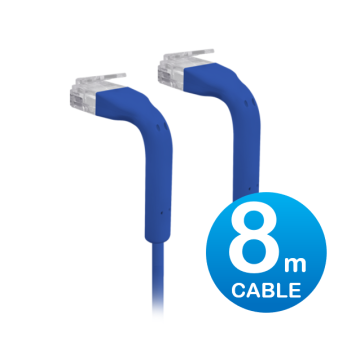 Ubiquiti U-CABLE-PATCH-8M-RJ45-BL UniFi Patch Cable 8m Blue, Both End Bendable to 90 Degree, RJ45 Ethernet Cable, Cat6, Ultra-Thin 3mm Diameter - Image 1