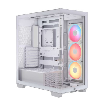 Corsair CC-9011325-WW 3500X LX-R RGB iCUE LINK Mid-Tower PC Case - White, E-ATX, Side 360mm Rad, Glass Panels, USB-C, RS ARGB Fans, 425mm GPU, iCUE LINK Ready - Image 1