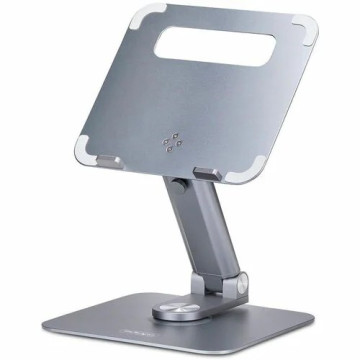 StarTech ATER-LAPTOP-RISER Telescopic Laptop Stand, 360 Swivel Base, Rotating Computer Riser for Desk, Adjustable Height/Tilt, Max 11lb/5kg, Aluminum - Raise a laptop to eye level for improved posture and all-day comfort - Max column extension 4 - Image 1