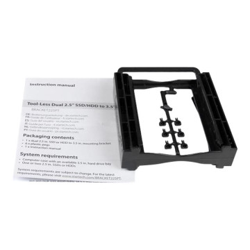 StarTech BRACKET225PT DUAL 2.5" TO 3.5" DRIVE BAY MOUNTING BRACKET, 5MM TO 12.5MM, EASY INSTALL,2YR - Image 1