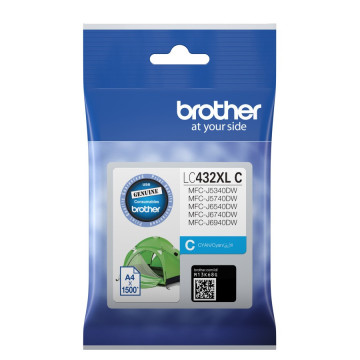 Brother LC-432XLC Cyan Ink Cartridge to Suit Mfc-j5340dw/mfc-j5740dw/mfc-j6540dw/mfc-j6740dw/mfc-j6940dw -up to 1500 Pages - Image 1