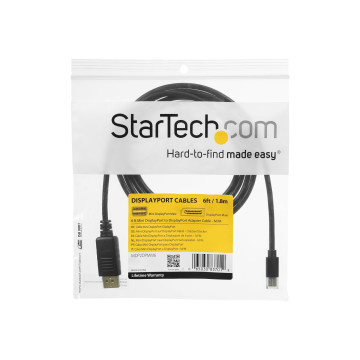 StarTech MDP2DPMM3 90CM mDP TO DP ADAPTER CABLE (M/M), BLACK - Image 1