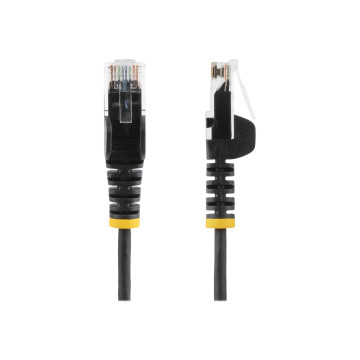 StarTech N6PAT50CMBKS 0.5M CAT6 CABLE, RJ45 PATCH CORD, SNAGLESS, SLIM, LSZH, BLACK, LTW - Image 1