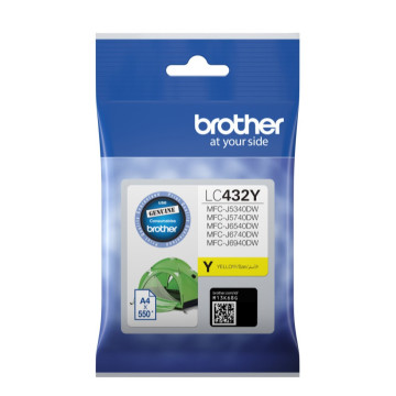 Brother LC-432Y YELLOW INK CARTRIDGE TO SUIT MFC-J5340DW/MFC-J5740DW/MFC-J6540DW/MFC-J6740DW/MFC-J6940DW -UP TO 550 PAGES - Image 1