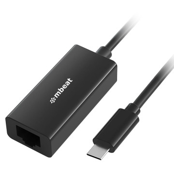MBEAT MB-CGL-1K USB-C Gigabit Ethernet Adapter - Black Fast and secure RJ45, up to 1000Mbps speed. Plug-and-play Compact and lightweigh - Image 1