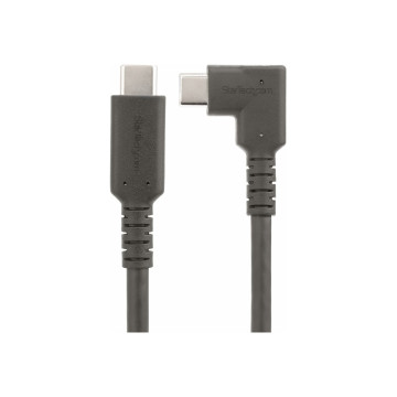 StarTech RUSB31CC1MBR 1m Rugged Right Angle USB-C Cable USB 3.2 10 Gbps, USB C Data Transfer Cable, 4K - Image 1
