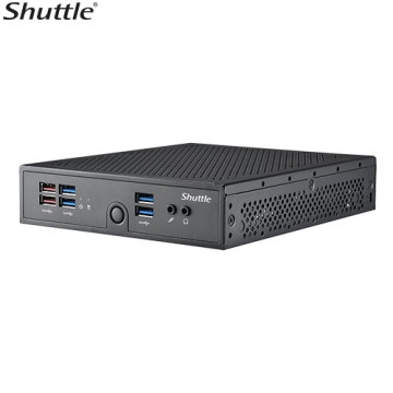 Shuttle DS50U Slim Mini PC 1.3L Barebone - Celeron 7305, 2x DDR5, 2x M.2 2280, HDMI, DP, VGA, COM, 2 x LAN, 90W, fanless - Image 1