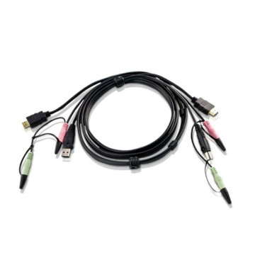 Aten 2L-7D02UH KVM Cable 1.8m with HDMI, USB & Audio to HDMI, USB & Audio - Image 1