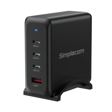 Simplecom CU400 4-Port PD 100W GaN Fast Charger 3xUSB-C + USB-A for Phone Tablet Laptop - Image 1
