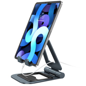 MBEAT MB-STD-S4GRY Stage S4 Mobile Phone and Tablet Stand Optimised Comfort Space Saving Portability Material: Aluminium alloy, ABS plastic Product Weight: 350g - Image 1