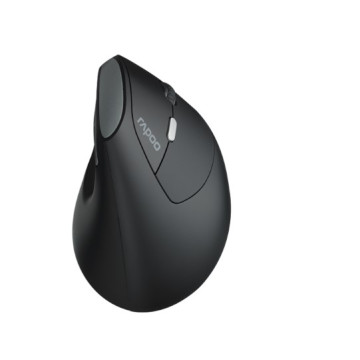 Rapoo EV250 Ergonomic Vertical Wireless Mouse 6 Buttons 800/1200/1600 DPI Optical Silent Click Mice - Black (Renamed from MV20) - Image 1