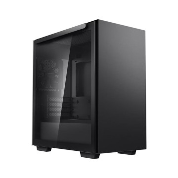 DEEPCOOL R-MACUBE110-BKNGM1N-G-1 MACUBE 110 Black Minimalistic Micro-ATX Case, Magnetic Tempered Glass Panel, Removable Drive Cage, Adjustable GPU Holder, 1xPreinstalled Fan - Image 1