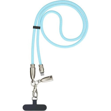 Alogic ATCCLY-AQ Tether USB-C to C Lanyard Data and Charge Cable 60W 480Mbps - 1.2M Aqua - Image 1