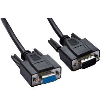 Astrotek AT-VGAEXT-MF-3M VGA Extension Cable 3m - 15 pins Male to 15 pins Female for Monitor PC Molded Type Black - Image 1