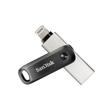 Sandisk SDIX60N-128G-GN6NE 128G iXpand Flash Drive Go SDIx60N USB-A Lightning USB 3.0 Silver password-protect for iPhone & iPad 1 yrs warranty - Image 1