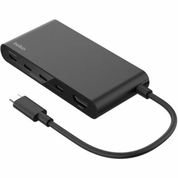 Belkin AVC021FQBK Connect USB Type C Docking Station for Notebook, Monitor, Hard Drive, Webcam, Tablet, Smartphone, Computer - Charging Capability - 4K @ 60Hz - 3840 x 2160 - 4 x USB Ports - 1 x USB 3.0 - 4 x USB Type-C Ports - USB Type-C - HDMI - Image 1