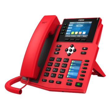 Fanvil X5U-R ED High End Enterprise IP Phone - 3.5' Colour Screen, 16 Lines, 40 x DSS Buttons, Dual Gigabit NIC,Bluetooth - 2 Years Warranty - RED - Image 1