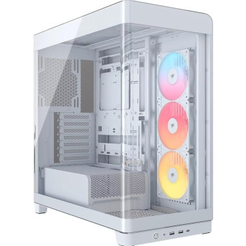 Corsair CC-9011315-WW FRAME 4500X RS-R ARGB Panoramic Glass Mid-Tower PC Case White: 460mm GPU, 185mm CPU cooler, ARGB, USB 3.1, E-ATX support, smart cable routing - Image 1