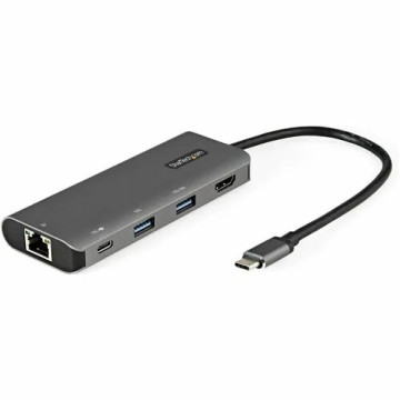 StarTech DKT31CHPDL USB 3.1 (3.1 Gen 2) Type C Docking Station for Notebook, Tablet, Workstation - 100 W Power Supply - Grey - 1 Displays Supported - 4K - 3840 x 2160 - 3 x USB Ports - 1 x USB Type-A Ports - USB Type-A - USB Type-C - Network (RJ - Image 1