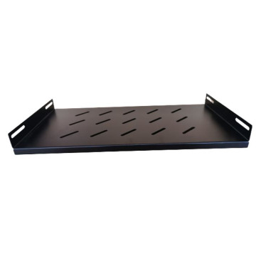 LDR WB-CA-19-45 Fixed 1U 275mm Deep Shelf Recommended for 19' 450/550mm Deep Cabinet - Black Metal Construction - Image 1
