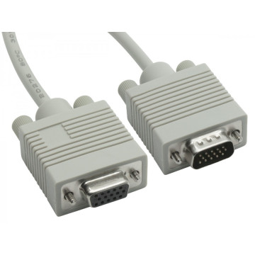 8ware RC-3054 VGA Extension Cable 3m - 15 pins Male to 15 pins Female for Monitor PC Molded Type Grey - Image 1