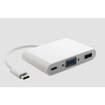 Astrotek AT-CMVGAUSBCF Thunderbolt USB 3.1 Type C (USB-C) to VGA + USB + Card Reader Video Adapter Converter Male to Female for Apple Macbook Chromebook Pixel White - Image 1