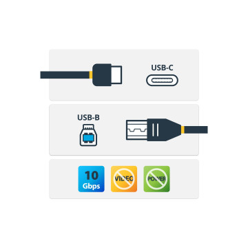 StarTech USB31CB1M 1M USB3.1 C TO USB3.1 B PRINTER CABLE, M/M, 2YR - Image 1