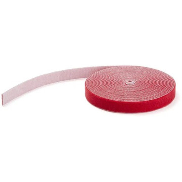 StarTech HKLP50RD 50FT (15.2M) HOOK AND LOOP ROLL, RED, CUT-TO-SIZE REUSABLE CABLE TIES, BULK I - Image 1
