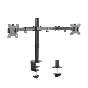 Brateck LDT12-C024N Dual Screens Economical Double Joint Articulating Steel Monitor Arm Fit Most 13''-32'' Monitors Up to 8kg per screen VESA 75x75/100x10>MAB - Image 1
