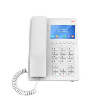 Grandstream GHP630W Desktop Hotel Phone, 3.5' Color LCD, PoE, Dual-band WiFi 6, White - Image 1