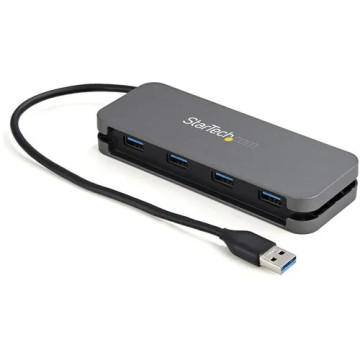 StarTech HB30AM4AB USB Hub - USB 3.2 (Gen 1) Type A - Portable - Black, Space Gray - UASP Support - 4 Total USB Port(s) - PC, ChromeOS, Mac, Linux, Android, iPadOS - Image 1