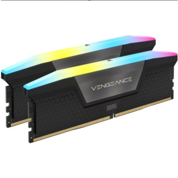 Corsair CMH16GX5M2B5200C40 Vengeance RGB 16GB (2x8GB) DDR5 DRAM 5200MT/s CL40 Memory Kit — Black - Image 1