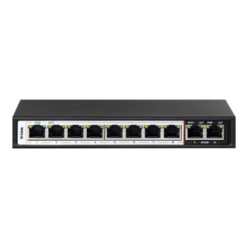 D-Link DES-F1010P-E 10P 10/100MBPS POE SWITCH WITH 8 LONG REACH POE PORTS (96W) AND 2 UPLINK PORTS - Image 1