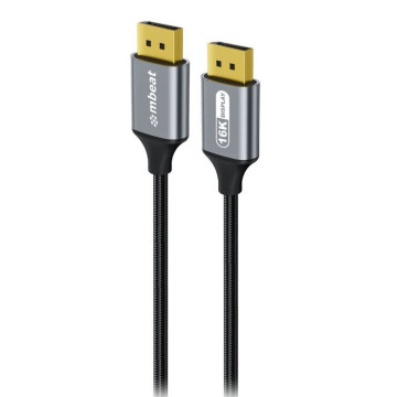 MBEAT MB-XCB-16KDP18 Tough Link 1.8m 16K DP to DP Cable - Space Grey 40Gbps 180cm × 2.2cm × 1.10cm - Image 1