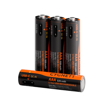 Cygnett CY5874CCCRB AAA USB-C Rechargeable Li-ion Battery 4Pk (Black) - Image 1