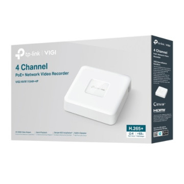 TP-LINK VIGI NVR1104H-4P 4 Channel PoE+ Network Video Recorder, 24/7 Continuous Recording, 4K HDMI Video Output & 16MP Decoding (HDD Not Included) - Image 1