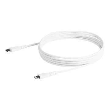 StarTech RUSBCLTMM2MW 2M USB-C TO LIGHTNING CHARGE/SYNC CABLE, DURABLE, MFi, WHITE, 2YR - Image 1