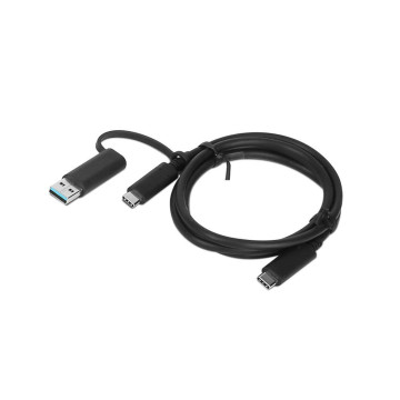 Lenovo 4X90U90618 Hybrid USB-C Cable with USB-A Adapter 5A 24Pin support 10Gbps 1M Cable - Image 1