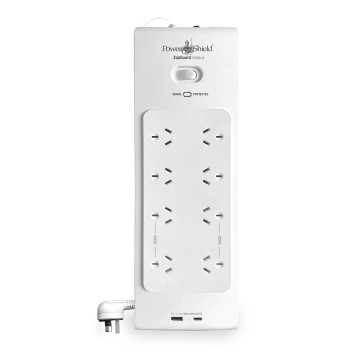 PowerShield PSZ8U2 ZAPGUARD 8 WAY SURGE BOARD, USB, USB-C, 5YR - Image 1