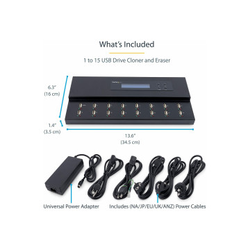 StarTech USBDUPE115 STANDALONE 1 TO 15 USB THUMB DRIVE DUPLICATOR AND ERASER, MULTIPLE USB FLASH DRIV - Image 1
