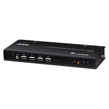 Aten CS742H-AT-U Desktop 2-Port USB 4K HDMI Dual-Display KVMP™ Switch, up to 4096 x 2160 @ 60 Hz, Video DynaSync™, (Cables included) - Image 1