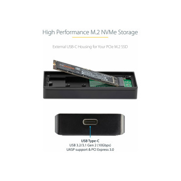 StarTech M2E1BRU31C USB-C TO M.2 PCIe SSD RUGGED ENCLOSURE, IP67 RATE, USB 3.1,TB3 COMPATIBLE,2YR - Image 1