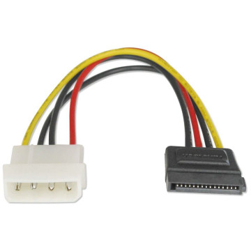 Astrotek AT-SATA-PWR SATA Power Cable 15cm 4 pins Male to 15 pins Female 18AWG RoHS LS - Image 1