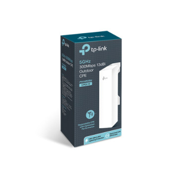 TP-LINK CPE510 Outdoor 5GHz 300Mbps Wireless CPE, Qualcomm, up to 23dBm, 2T2R, 5GHz 802.11a/n, 13dBi directional antenna, Weather proof, 2 10/100Mbps LAN, Pas - Image 1