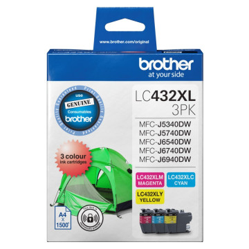 Brother LC-432XL-3PKS LC432xl Colour Value Pack 1xcyan 1x Magenta 1x Yellow - Image 1