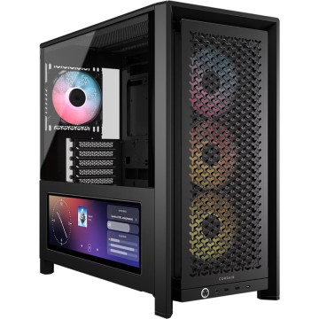 Corsair CC-9011326-WW FRAME 4000D LCD RS ARGB Premium Mid-Tower PC Case - Black, ATX/E-ATX, TG panel, LCD, 430mm GPU, 170mm CPU clr, 360mm rad, USB-C, 2yr wty - Image 1
