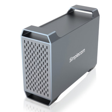 Simplecom SE482 SuperSpeed USB Dual Bay 3.5' SATA Hard Drive RAID Enclosure USB-C RAID 0/1, JBOD - Image 1